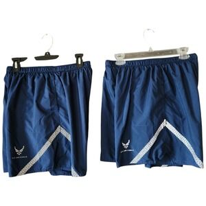 US Air Force PT Mens Shorts Trunks Large Physical Training IPTU Blue Lined Lot 2